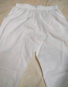 White Lace Trimmed Trousers