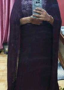 Elegant Purple Embellished Ethnic Gown