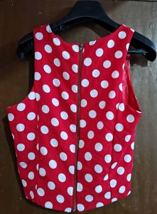 Red Polka Dot Peplum Top