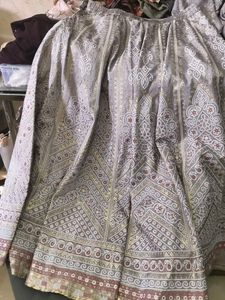 Elegant Grey Bandhani Print Lehenga