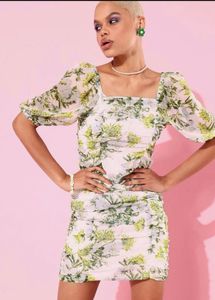 Floral Print Ruched Mini Dress