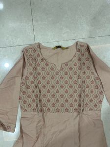 Elegant Beige Embroidered Kurta