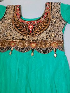 Embroidered Green Dress