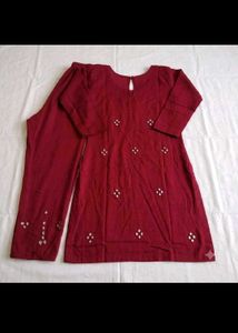 Maroon Kurta  set with Embellishments