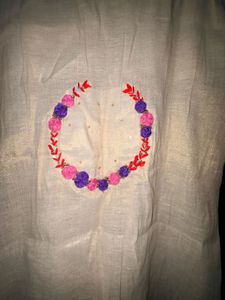 Tissue silk dress with Floral Embroidery