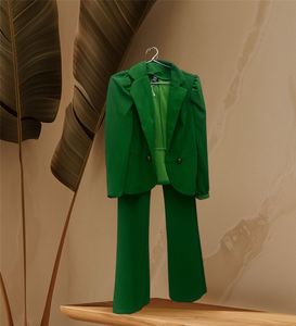 New Green Puff  Blazer n flare trouser