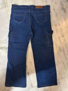 Blue Denim Cargo Pants