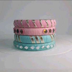 Handmade Thread Bangles Set🩷🩵