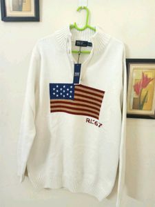 NEW RALPH LAUREN American Flag Knit Sweater