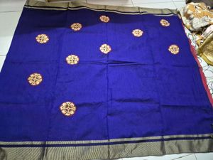 Hand-painted Peacock Design Cotton Fabric