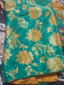 Beautiful Teal dupatta Golden Floral Print