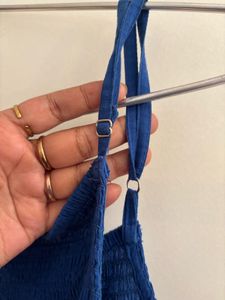 ZUDIO Blue Smocked Tiered Midi Dress