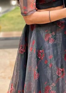 Floral Print Organza Lehenga Choli Set