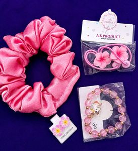 Cute Pink Hair Accessories Set