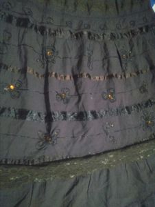 Black Tiered Skirt with Embellishments