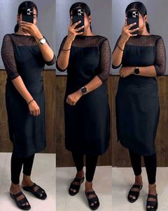 Chic Black Net 🥳Sleeve Kurta