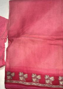 Kotadoria Pink Saree with Blouse