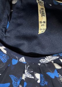 Chic Navy Butterfly Print Blouse