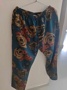 Cored set Teal Floral Print Kurta with pant ,no us