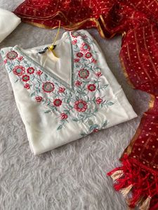 Elegant Embroidered Kurta with Dupatta