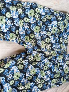 Floral Print Denim Shorts