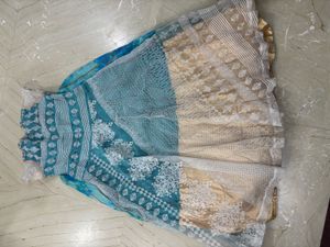 Stunning Blue &amp; White Ethnic Gown