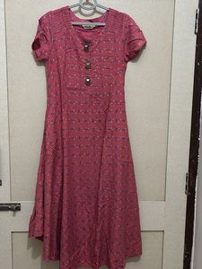 Dusty Rose Print Midi Dress