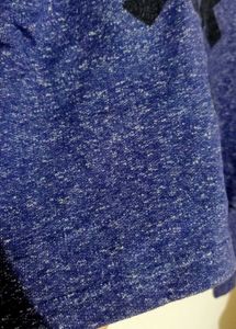 Navy Cropped Hoodie with Graphic Face Print