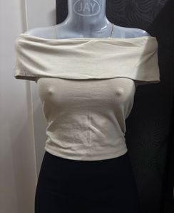 Off-Shoulder Cream Top