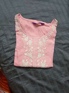 Libas Floral Embroidered Dobby Straight Kurta