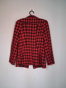 Red check blazer