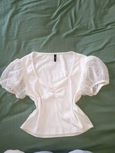 white crop top and sheer over layer