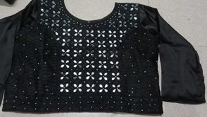 Black Sequined Lehenga Choli Set jacket with dupat