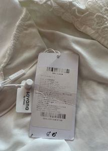 White lace bow dress with tags