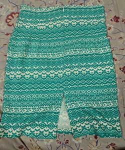 Green Tribal Print Pencil Skirt