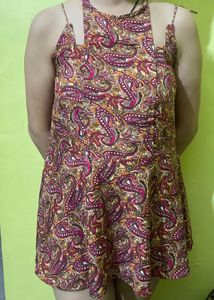 Boho Paisley Print Mini Dress