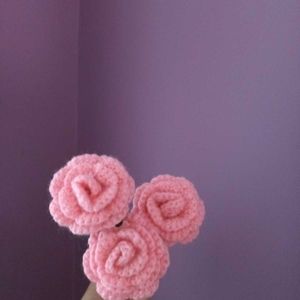 Crocheted Pink Rose