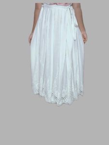 Elegant White Chikankari Skirt