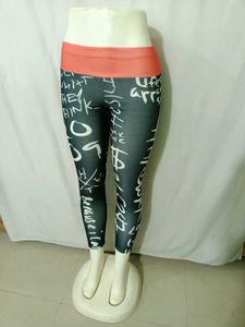 Graffiti Print Athletic Leggings fit for 28-32