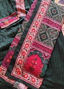 Crepe silk Suit with bandhani dupatta 🌟