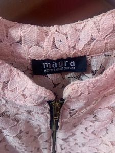 BRAND NEW WOMEN PEACH COLOURED SELF DESIGN TOP