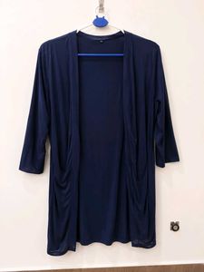Navy Blue Open Front Cardigan