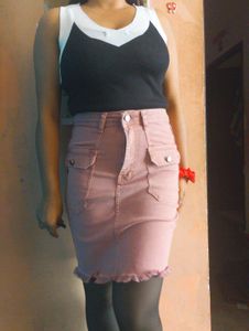 🌸😍Dusty Rose Denim Mini Skirt😍🌸
