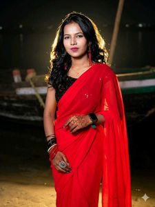 Vibrant Red Saree