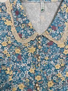 Floral Print Button-Up Mini Dress
