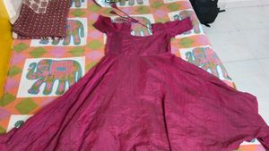 Vibrant Pink Ethnic Gown Frock