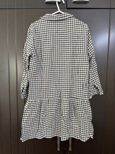 Zara B&amp;W Gingham Embroidered Tunic