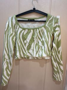 Zara Zebra Print Long Sleeve Top