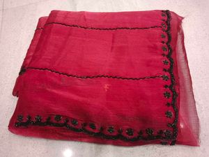 Elegant margenta color Embroidered Saree