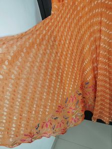 Vibrant Orange Ethnic Gown